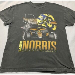 Lando Norris McLaren Formula 1 Team Graphic T-Shirt Mens XL Washed Black F1 Tee